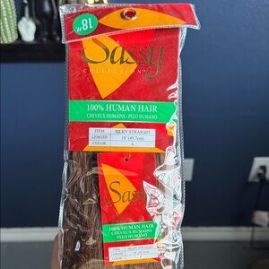 Silky Straight Human Hair - Brown 18”